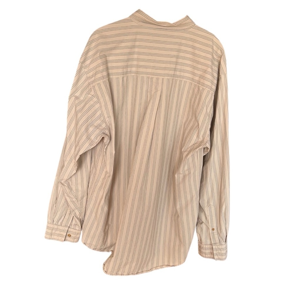 Vintage 70-80’s Eddie Bauer Cambric Cloth Striped Shirt Size XL - Picture 2 of 9
